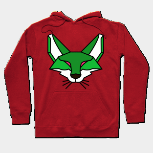 Geometric Green Fox Hoodie